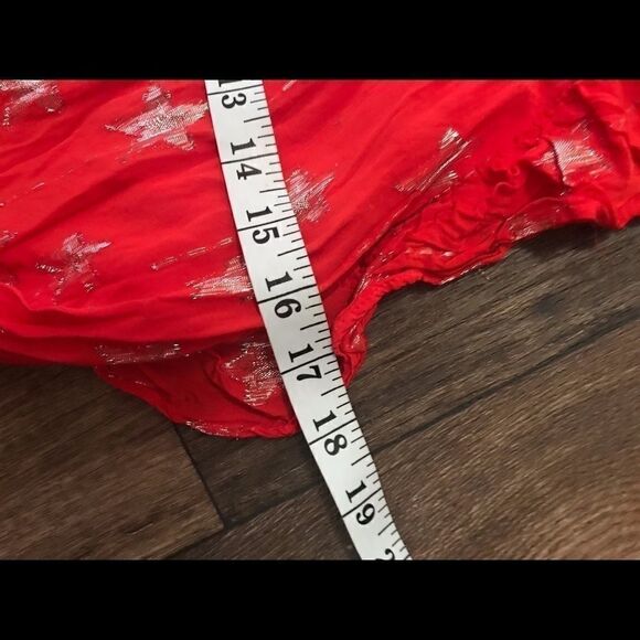 Cat & Jack Large 10/12 Red Dress Silver Summer - Picture 6 of 9